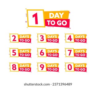 Set Days to go. Countdown timer. Countdown left days banner. Sale or promotion timer, alarm clock
