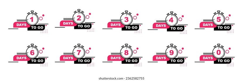 set of Days Left Badges and Stickers