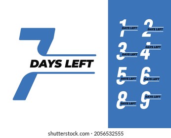 set of days left design template
