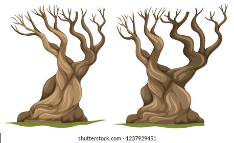 Set Of Dead Tree Illustration