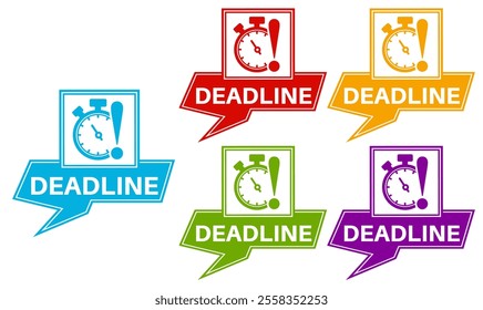 set deadline icon sign. Countdown symbol label template design vector illustration