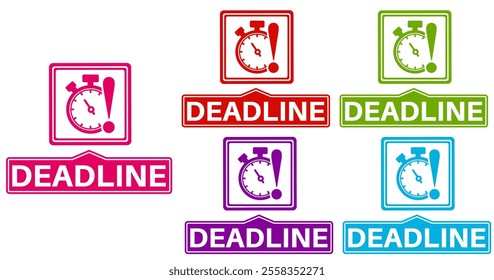 set deadline icon sign. Countdown symbol label template design vector illustration