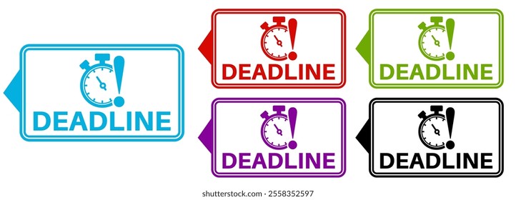 set deadline icon sign. Countdown symbol label template design vector illustration