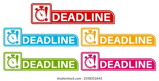 set deadline icon sign. Countdown symbol label template design vector illustration