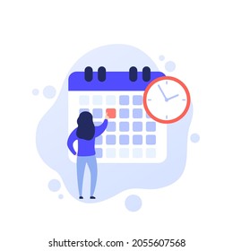 set a deadline, time management vector