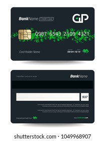 Set of Debit card, Credit card, ATM card and Privilege card vector template design.
