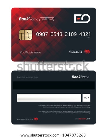 Set of Debit card, Credit card, ATM card and Privilege card vector template design.