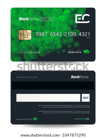 Set of Debit card, Credit card, ATM card and Privilege card vector template design.