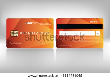 Set of Debit card, Credit card, ATM card and Privilege card vector template design.