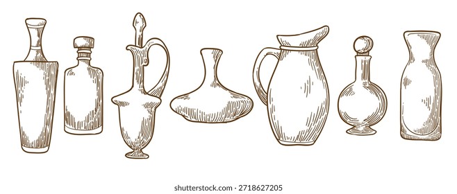 conjunto de Ilustración vectorial de la jarra