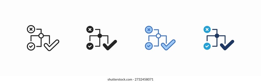 Set of decision icon collection in multiple style. Icon suitable for web and mobile application