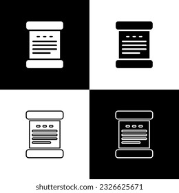 Set Declaration of independence icon isolated on black and white background.  Vector