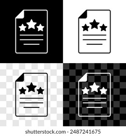 Set Declaration of independence icon isolated on black and white, transparent background.  Vector