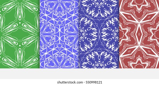 set of decoative floral ornament. seamless vector illustration. for design, invitation, wallpaper