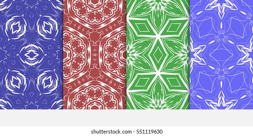 set of decoative floral ornament. seamless vector illustration. for design, invitation, wallpaper