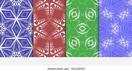 set of decoative floral ornament. seamless vector illustration. for design, invitation, wallpaper