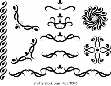 Set of decor motifs, element design