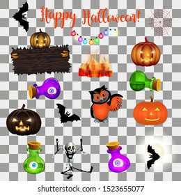 Set to decorate websites, postcards, banners for Halloween vector