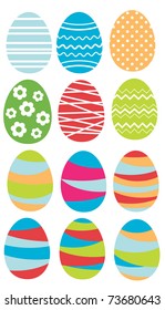 Set of decorated easter eggs