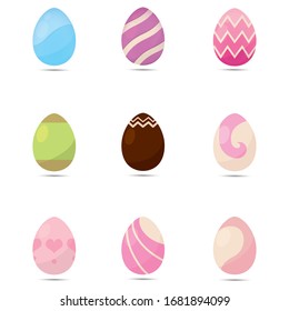 Set of decorated easter eggs icons - Vector