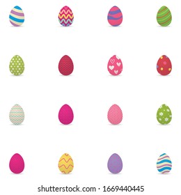 Set of decorated easter eggs - Vector illustration