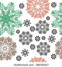 set decoration in the circle, vector illustration