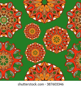 set decoration in the circle, vector illustration