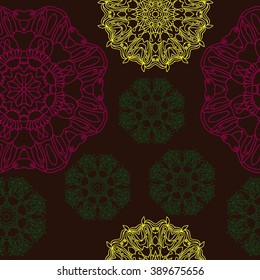 set decoration in the circle, vector illustration