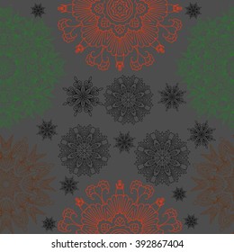 set decoration in the circle, vector illustration