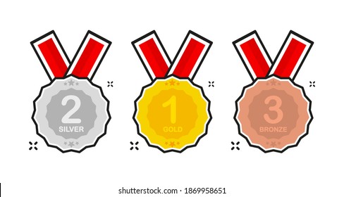 Set for decoration design. Golden metal number. Quality set. Top one number. Design winner golden medal prize. Vector illustration.