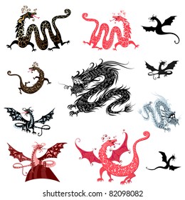 set decoration of dragons