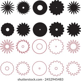 Set Of Decoration Elements - Circle Silhouettes 
