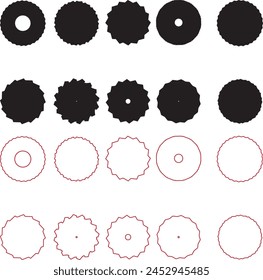 Set Of Decoration Elements - Circle Silhouettes 