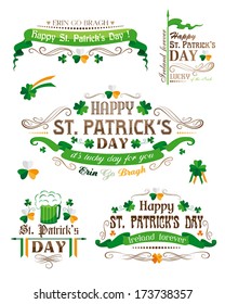 Set of decoration elements for St. Patrick's Day