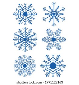 Establecer marco de copo de nieve de decoración, monograma para texto, corte, línea aislada en fondo blanco. Navidad, símbolo de invierno, saludo. ... Ilustración del vector
