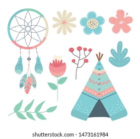 set of decorations boho style