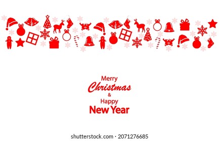 Set of decorations for christmas and new year, vector art illustration.