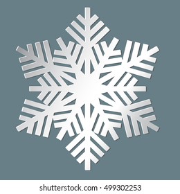 Conjunto de copos de nieve de papel abstracto decorativo.Ilustración vectorial.