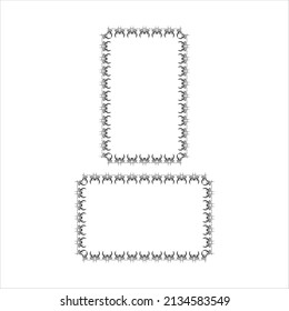 set of decorative abstract rectangle frame vector