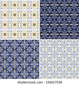 Set of decorative abstract seamless patterns