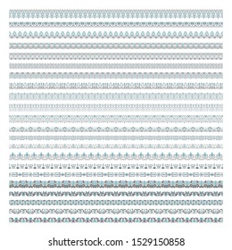 Set of decorative ancient greek seamless ornamental border 