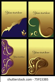 set of decorative background card