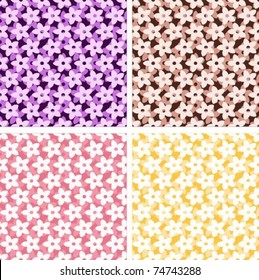 Set decorative background   with multi-colored flowers