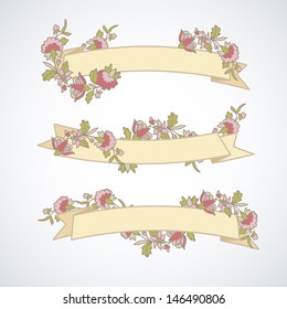 Set of decorative banners