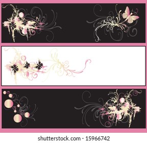 Set of decorative banners