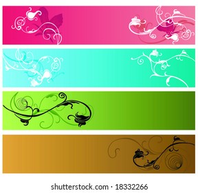 Set of decorative banners