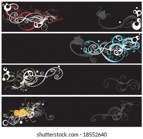 Set of decorative banners