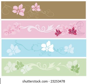 Set of decorative banners