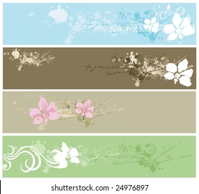 Set of decorative banners