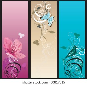 Set of decorative banners